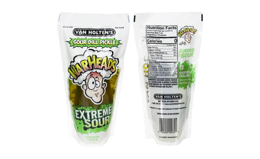 Van Holten's Warheads Extreme Sour Dill Pickle 140 g (12 Pack)