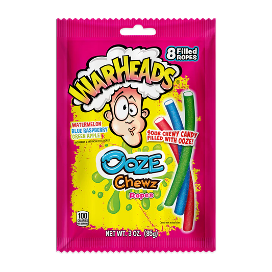Warheads Ooze Chewz Ropes 85 g (12 Pack)